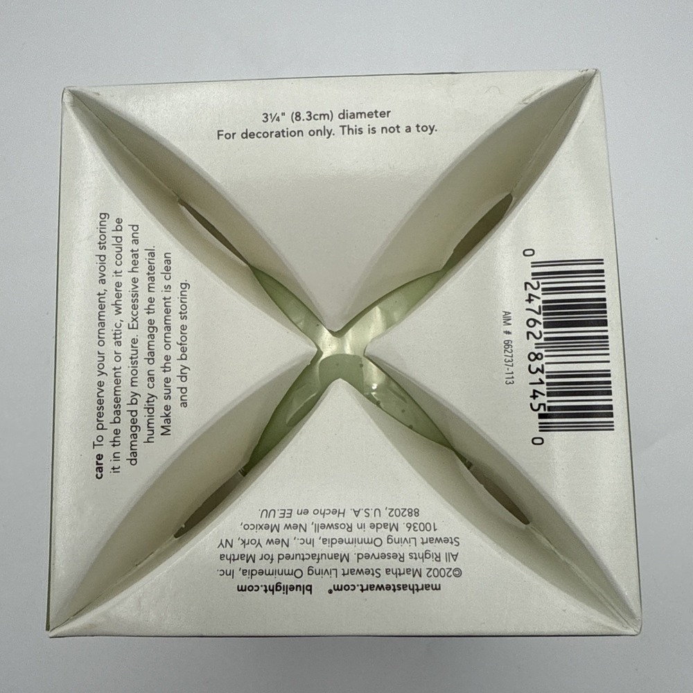 Martha Stewart 2002 Christmas Favorites Ornament Green/Silver Floral VTG NIB - Picture 6 of 7